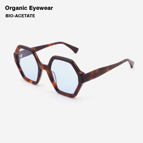 Arc Hexagon and Dimensional Acetate Unisex Sunglasses 22A8064